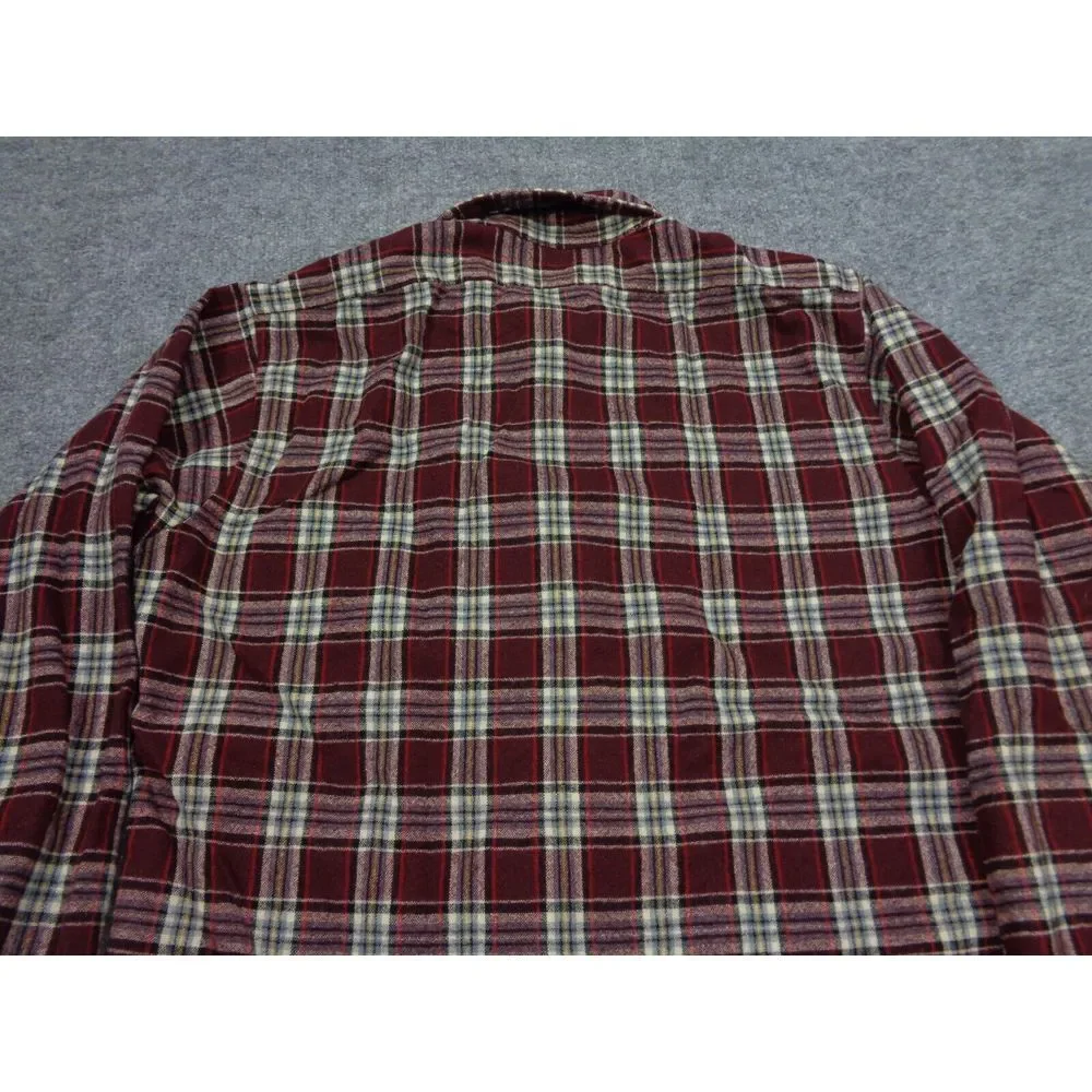 Vintage Pendleton Shirt Mens M Red Plaid Wool Button Up Outdoor Hiking USA - Picture 4 of 10